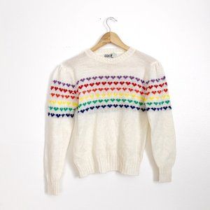 Vintage Rainbow Heart Sweater